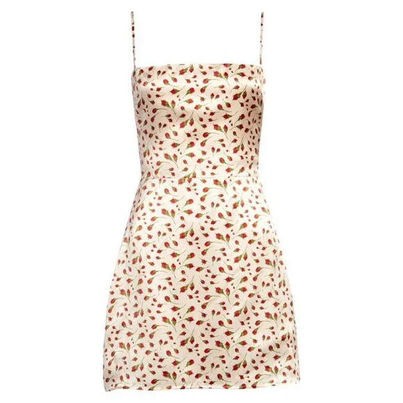 Reformation Kosta Silk Floral Print Mini Dress In Marion Size 12